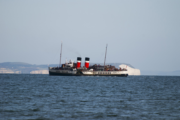 PADDLE STEMAER WAVERLEY SEEN FROM BOURNEMOUTH BRANKSOME DENE CHINE 5 NEF